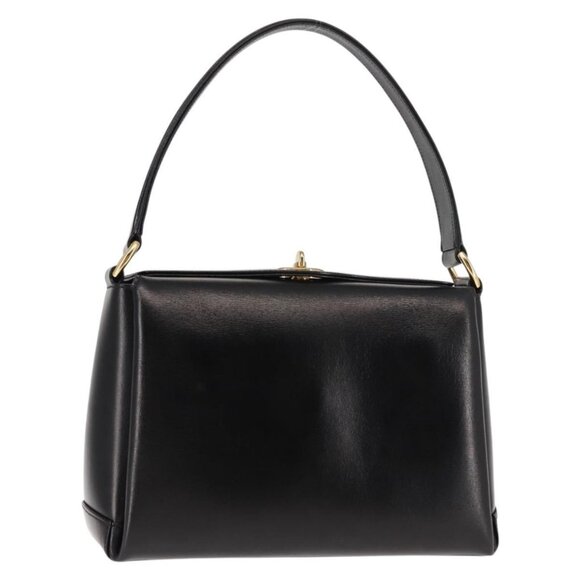 Gucci Handbags - GUCCI Interlocking Hand Bag Leather Black Gold Auth fm4894